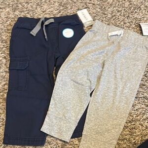 Carter's New With Tags Navy and Gray Kids Cargo Pants Set 18 mos